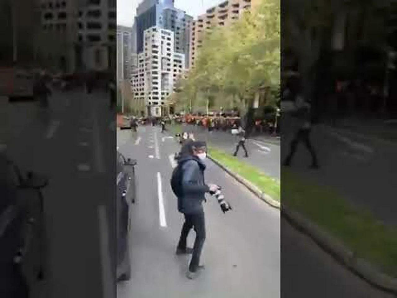 Incredible footage from #Melbourne protest